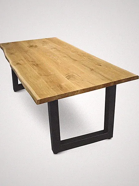 Massivholztisch mit Baumkante 240cm x 100cm