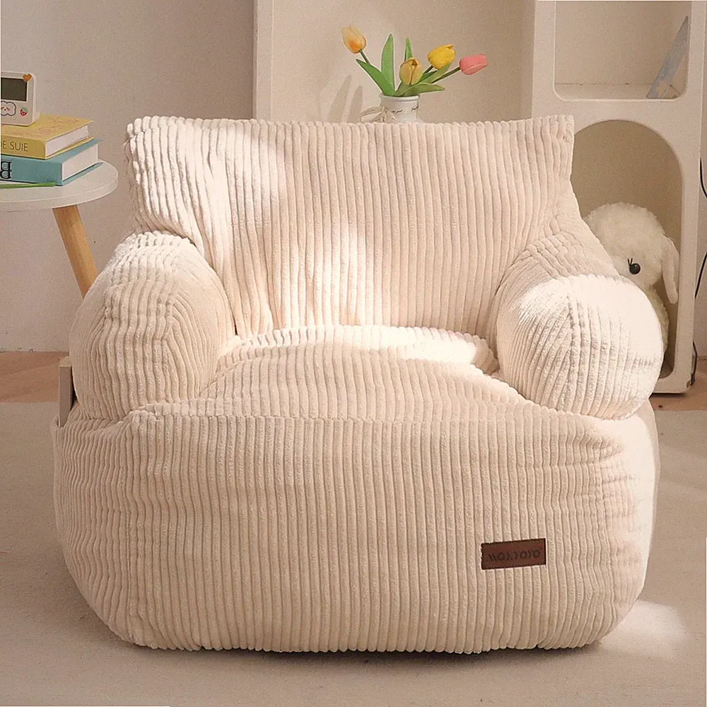MAXYOYO Kinder Sitzsack Stuhl, Stofftier Kleinkind Sofa Standard, Creme