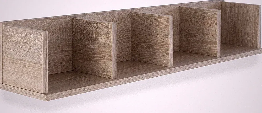 MDF-Regal FMD 92 x 16,5 cm, Eiche Sonoma