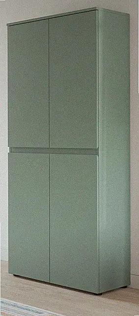 Mehrzweck Schuhschrank Garderobe Grün 9 Fächer Kleiderstange 70 x 175 cm Assino