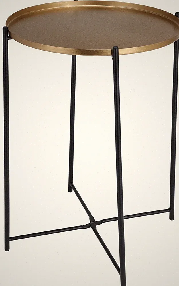 Metall Beistelltisch schwarz oder gold rund ∅35cm x H47cm Tablett Tisch
