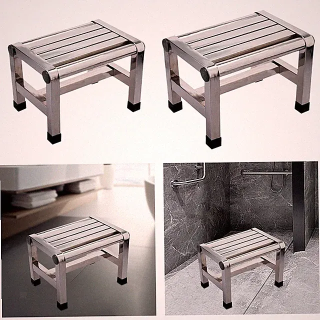 Metall Duschhocker Fußhocker Bad Schlafzimmer Küche rutschfest Sitzhocker Gerät