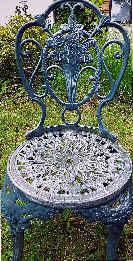 Metall Garten Stuhl Burg Schloss König Palast Sitz Möbel Barock Rokoko Louis XV