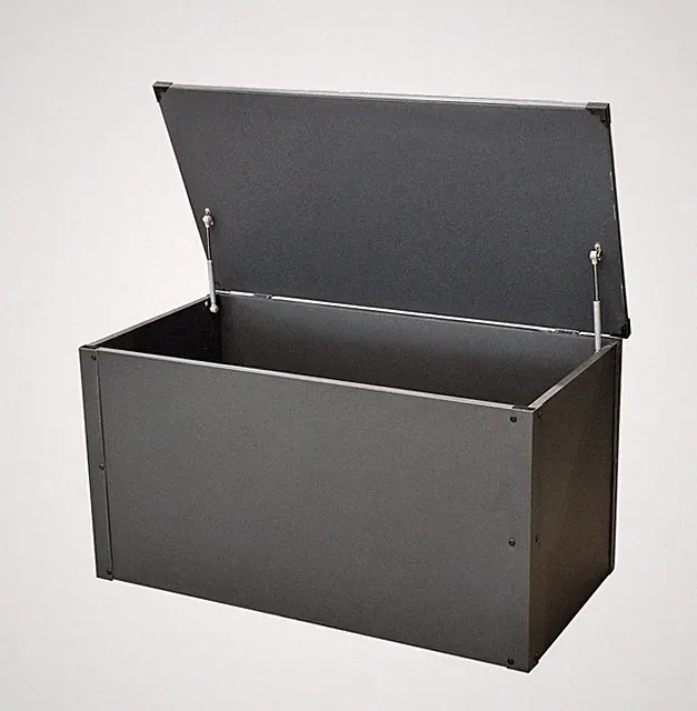 Metall Gartenbox Auflagenbox wetterfest Anthrazit RAL7016 / Holzoptik