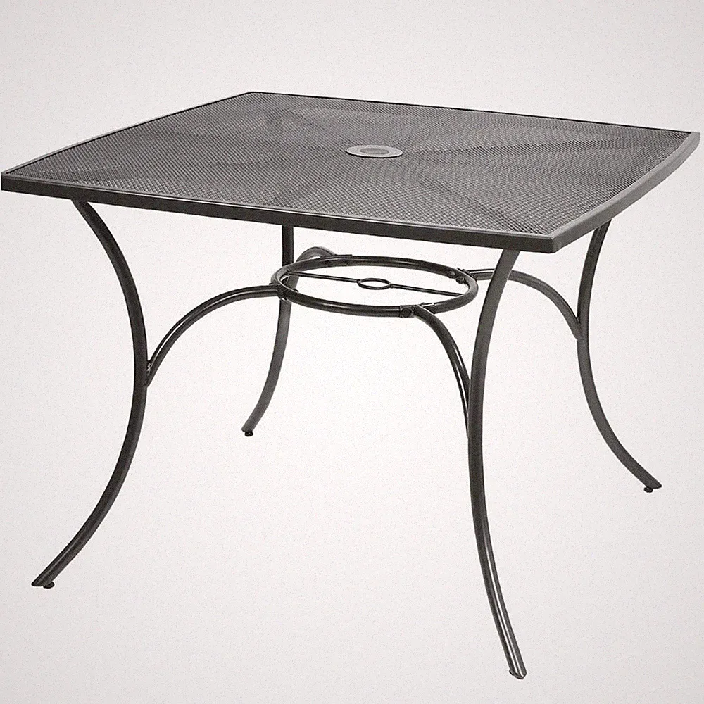 Metall-Gartentisch 100cm Gartenmöbel Metalltisch Balkontisch Terrassentisch grau