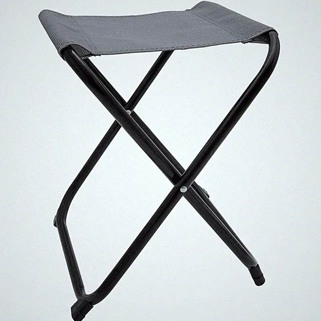 Metall Klapphocker bis 110 Kg - grau - Hocker Angel Camping Stuhl Falthocker