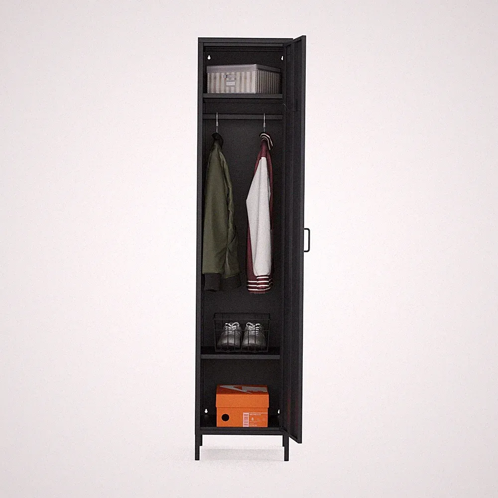 Metall Möbel Pera11, Kleiderschrank 1 Tür - 41,5 x 40 x 189,5 cm Anthrazit