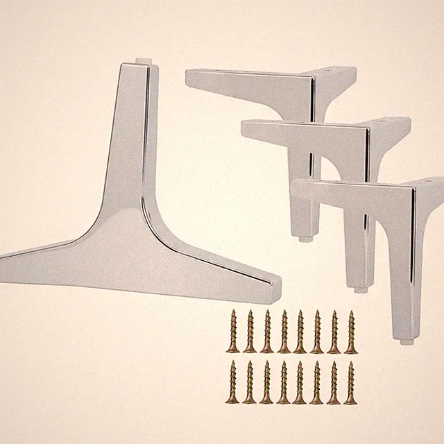 Metall Möbelfüße 10cm Silber 4er Set Dreieck Design für Möbel, Couch, Regal