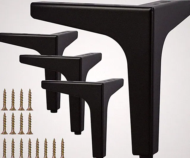 Metall Möbelfüße 15cm Schwarz - Diamant-Dreieck Design, 4er Set für Schrank,...