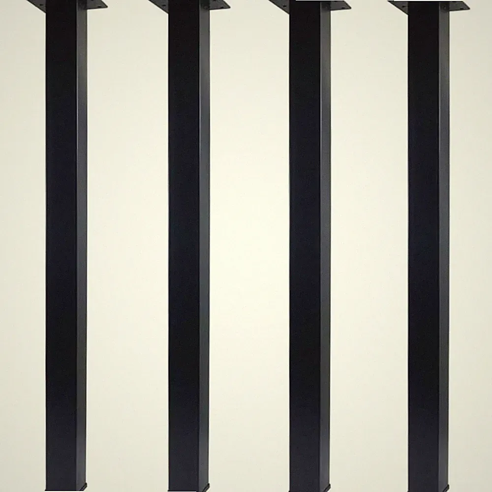 Metall Möbelfüße Höhenverstellbar 4er Set Tischbeine Schwarz 70cm Industriestil