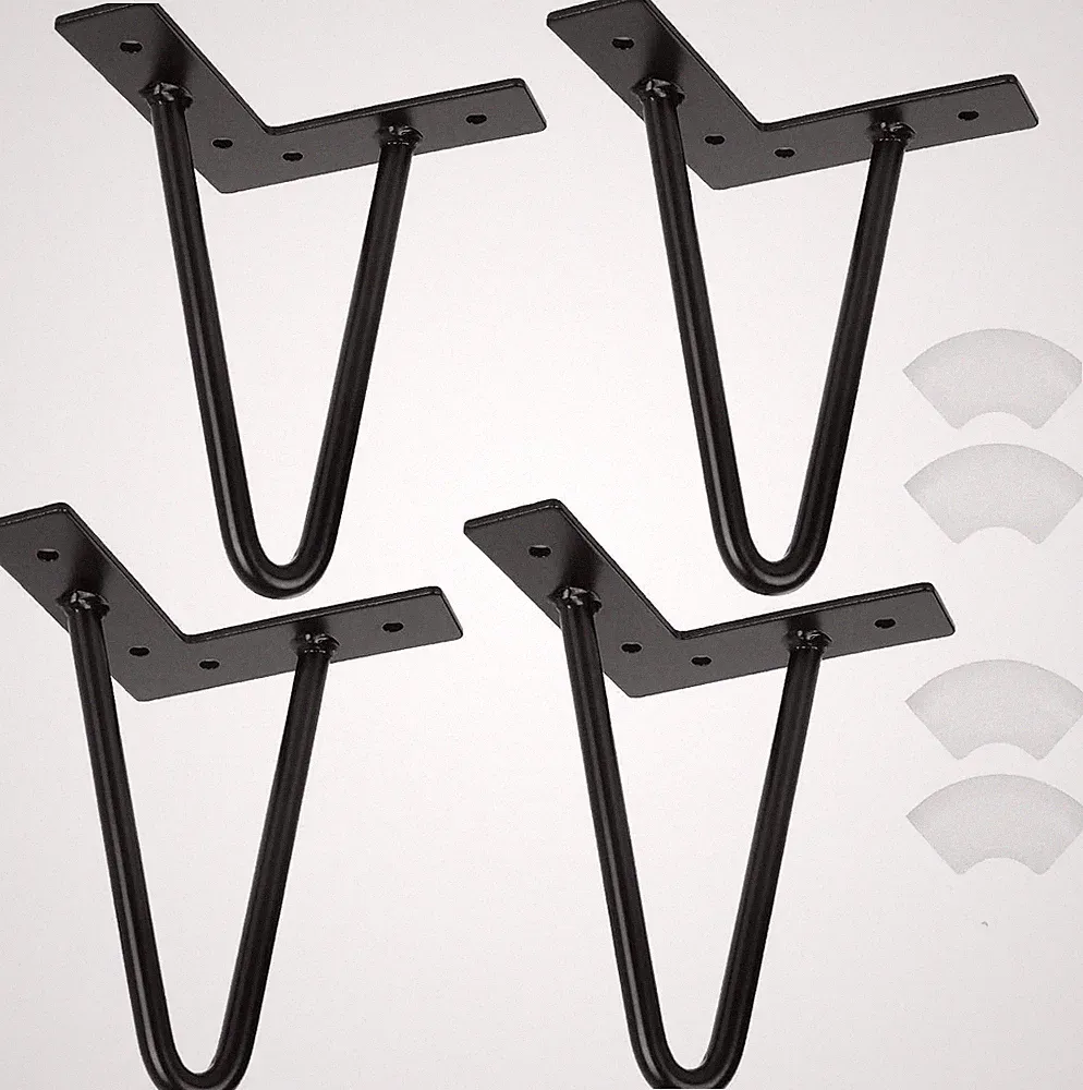 Metall Schrankfüße Schwarz 20cm Hairpin Legs 4er Set für Schränke, Nachttisch