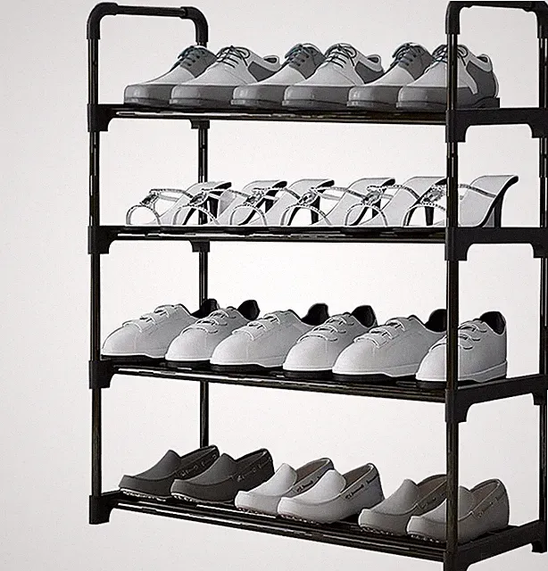 Metall-Schuhregal mit 4 Ebenen | Platz für 12 Paar | Stapelbar und rostbeständig