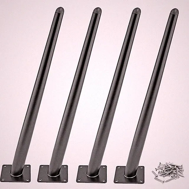 Metall Tischbeine Schwarz 72cm Für Esstisch Couchtisch Arbeitsplatte 4 Stück
