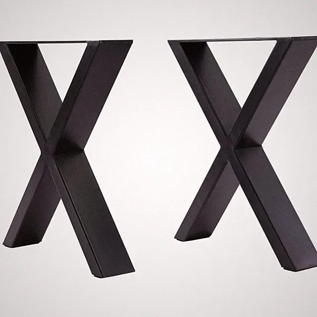Metall Tischbeine X Form Schwarz 70cm Möbelstützen Tischgestell DIY