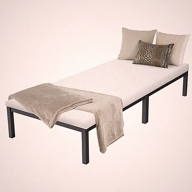 Metallbett Bettgestell Schlafzimmerbett Stahl Bett Lattenrost Anthrazit 90x200cm