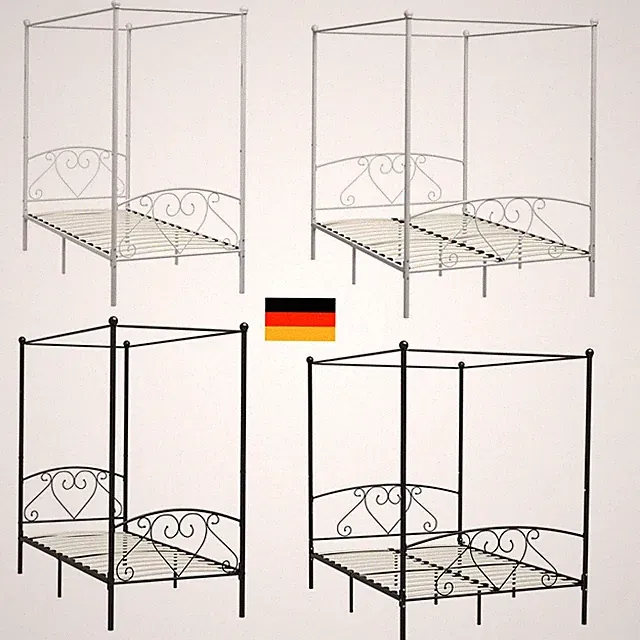 Metallbett Himmelbett Bettgestell Bett Schlafzimmer Metall Einzelbett Doppelbett