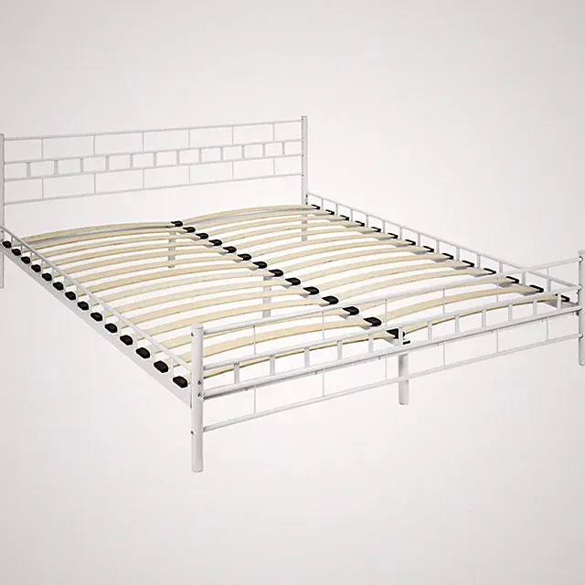 Metallbett mit Lattenrost im modernen Design Bettgestell Bettrahmen weiß B-Ware