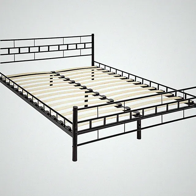 Metallbett mit Lattenrost im modernen Design Bettgestell schwarz B-Ware