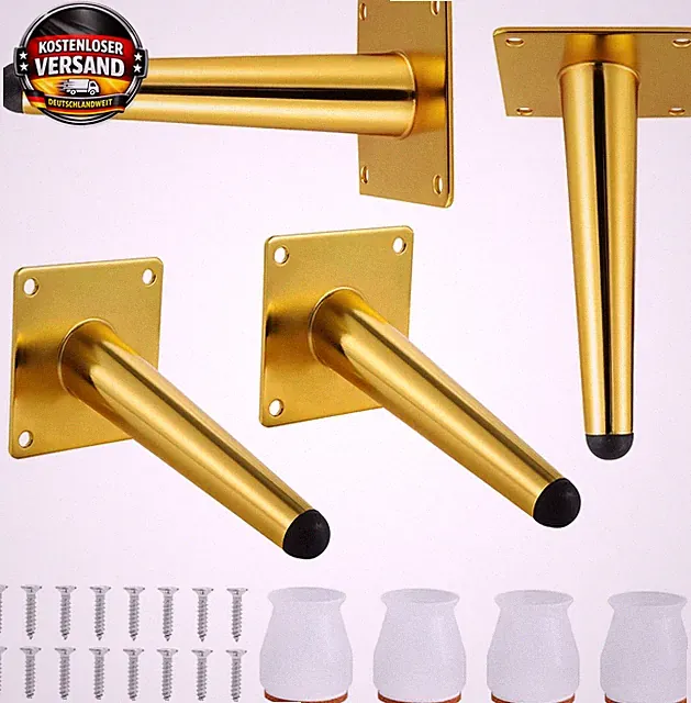 Metallmöbelfüße 15cm schräg gold belastbar bis 300kg für sofa tisch schrank