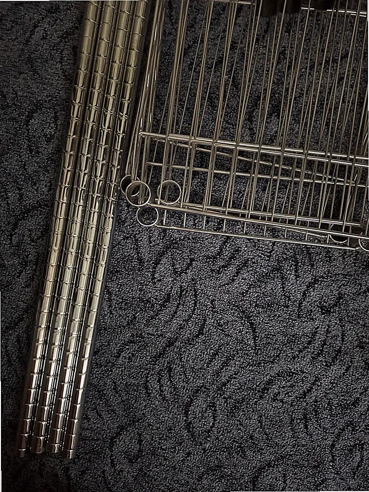 Metallregal Drahtregal 35.6 x 91.4 x 137.1 cm Steckregal 4 Böden verchromt