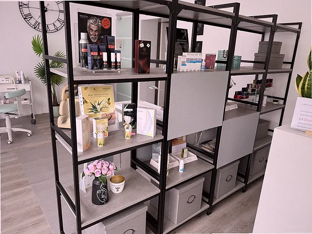 Metallregal freistehend rechteckig 60x40x180 cm grau/schwarz, 6 Fächer