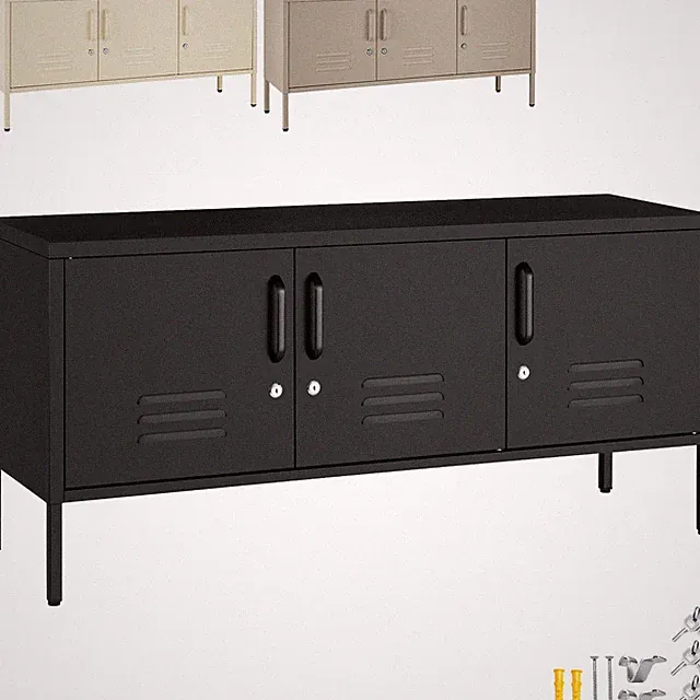 Metallschrank Aufbewahrungsschrank Stahl Ordnungschrank 120 x 37.5 x 55.5 cm