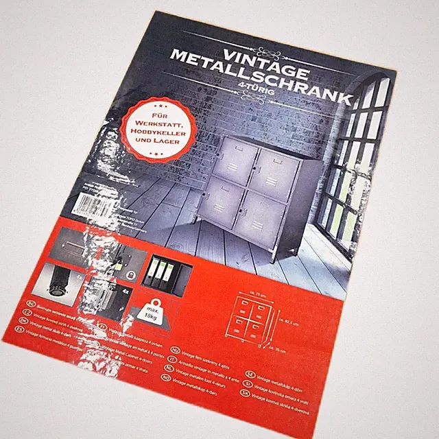 Metallschrank Vintage Industrial Style Schrank Möbel 35 x 75 x 825 cm