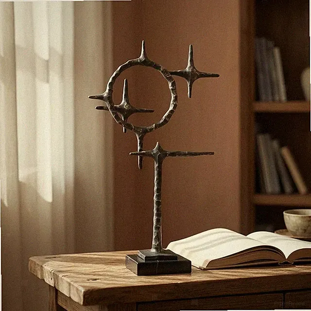 Metallskulptur Nicht Gegenständlich Tischskulptur Minimalistisch Dekofigur für