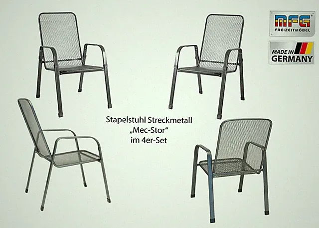 MFG Streckmetall-Stapelstuhl "Mec-Stor" | Garten Terrasse Balkon Wintergarten