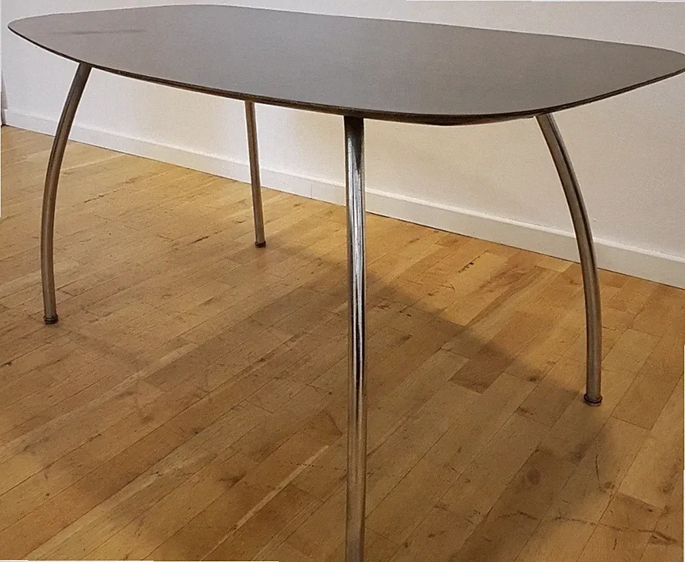 Mid-Century Designertisch Stahlrohr, Esstisch, Schreibtisch