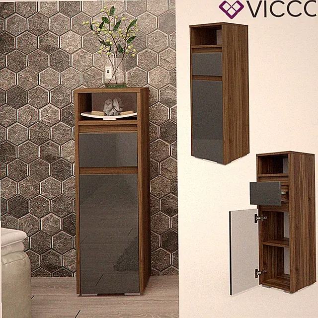 Midischrank Badschrank Badezimmermöbel Majest modern 30x96 cm Vicco