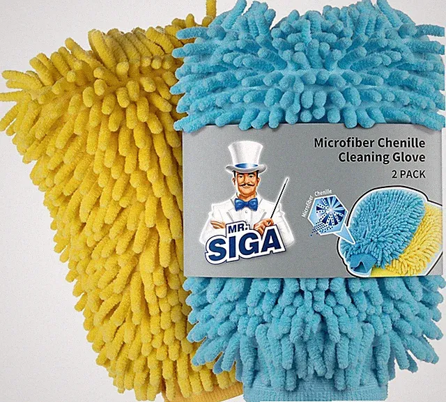 Mikrofaser Waschhandschuh für Auto und Möbel weiche Chenille 2er Set
