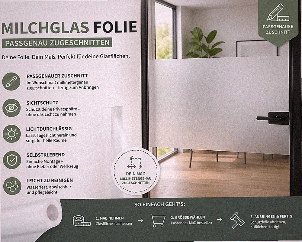 Milchglas Folie Sichtschutz Zuschnitt passgenau Folie Fenster blickdicht