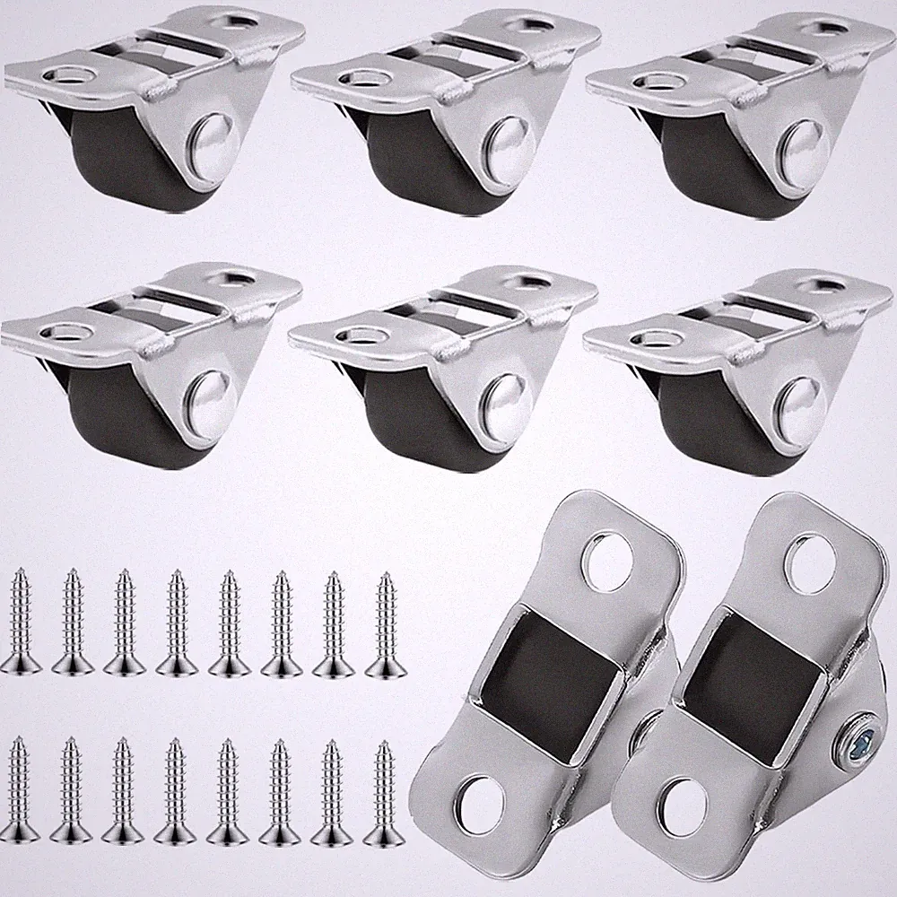 Mini-Möbelrollen 8 Stück Gummi Stahlplatte für kleine Möbel, leise, belastbar