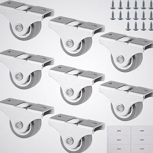 Mini-Möbelrollen 8er Set leise Tragfähigkeit 20kg für Koffer Werkzeuge Trolleys