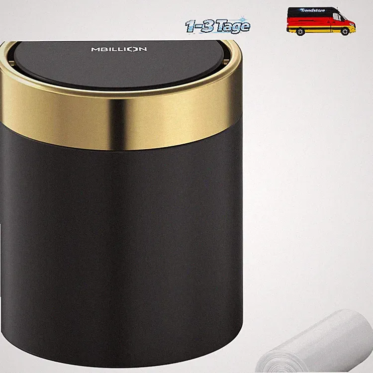 Mini Mülleimer mit Deckel Edelstahl 1,5 l Schreibtisch Mülle