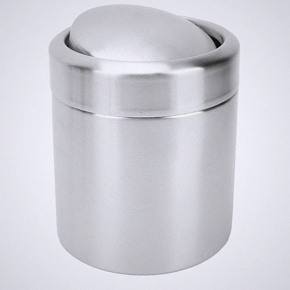 Mini-Tischmülleimer Mit Schwingdeckel Edelstahl 304 Kleiner Abfalleimer F X1GL