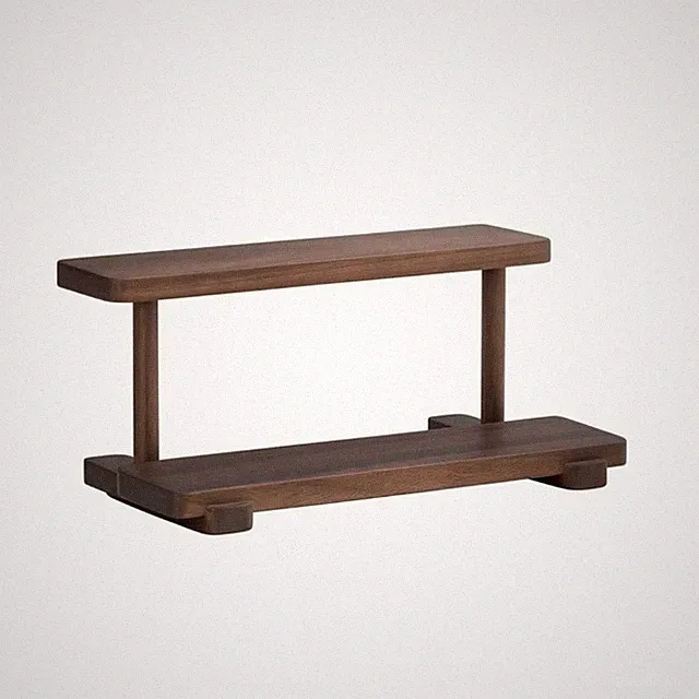 Mini-Tischregal aus Walnussholz minimalistisch Gewürzregal übersichtlich