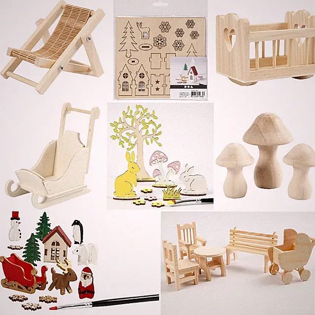 Miniatur Häuser Möbel Figuren Weihnachtsbaum Tier Sets Malprojekt - Auswahl