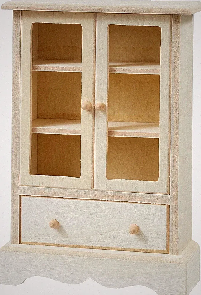 Miniatur-Vitrine Shabby Chic Holz 1:12 7,8x3,2x