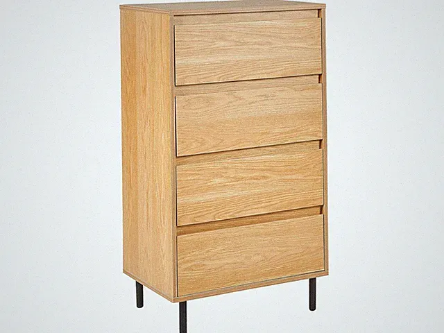 Minimalistische Kommode Aufbewahrungsschrank Sideboard Schwarze Metallbeine Hell