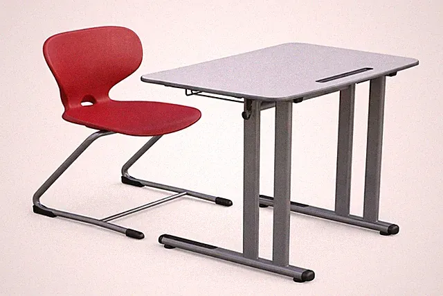 Minimalistische Schulbank mit Stuhl modern stabil kompakt für Schule