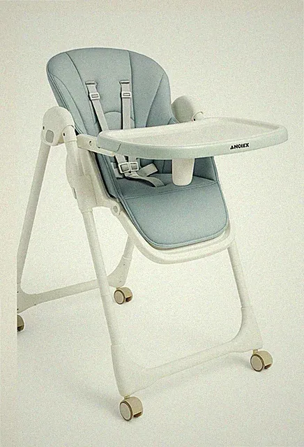 Mobiclinic Kids Hochstuhl Simba für Babys Klappbar Höhenverstellbar Gurt (Räder)