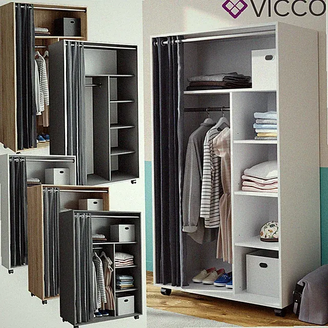 Mobiler Kleiderschrank Dielenschrank Garderobe Doros Vicco