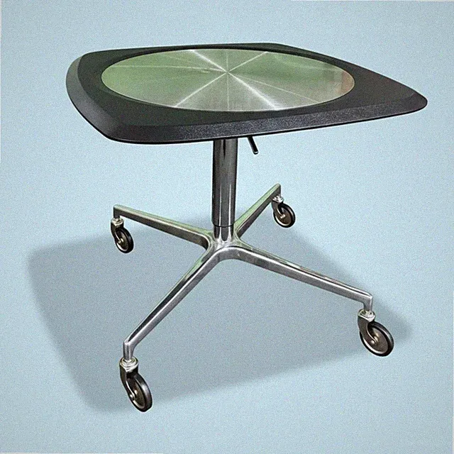Mobiler Sofatisch auf Rollen Bauhaus-Stil Edelstahl Couchtisch mit Rollen