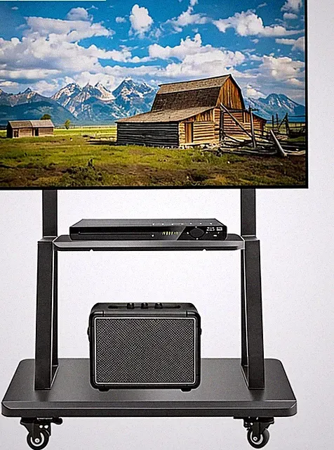 Mobiler Tv-Ständer, Rollbarer Tv-Wagen Auf Rädern, Höhenverstellbar, Robuster Bo