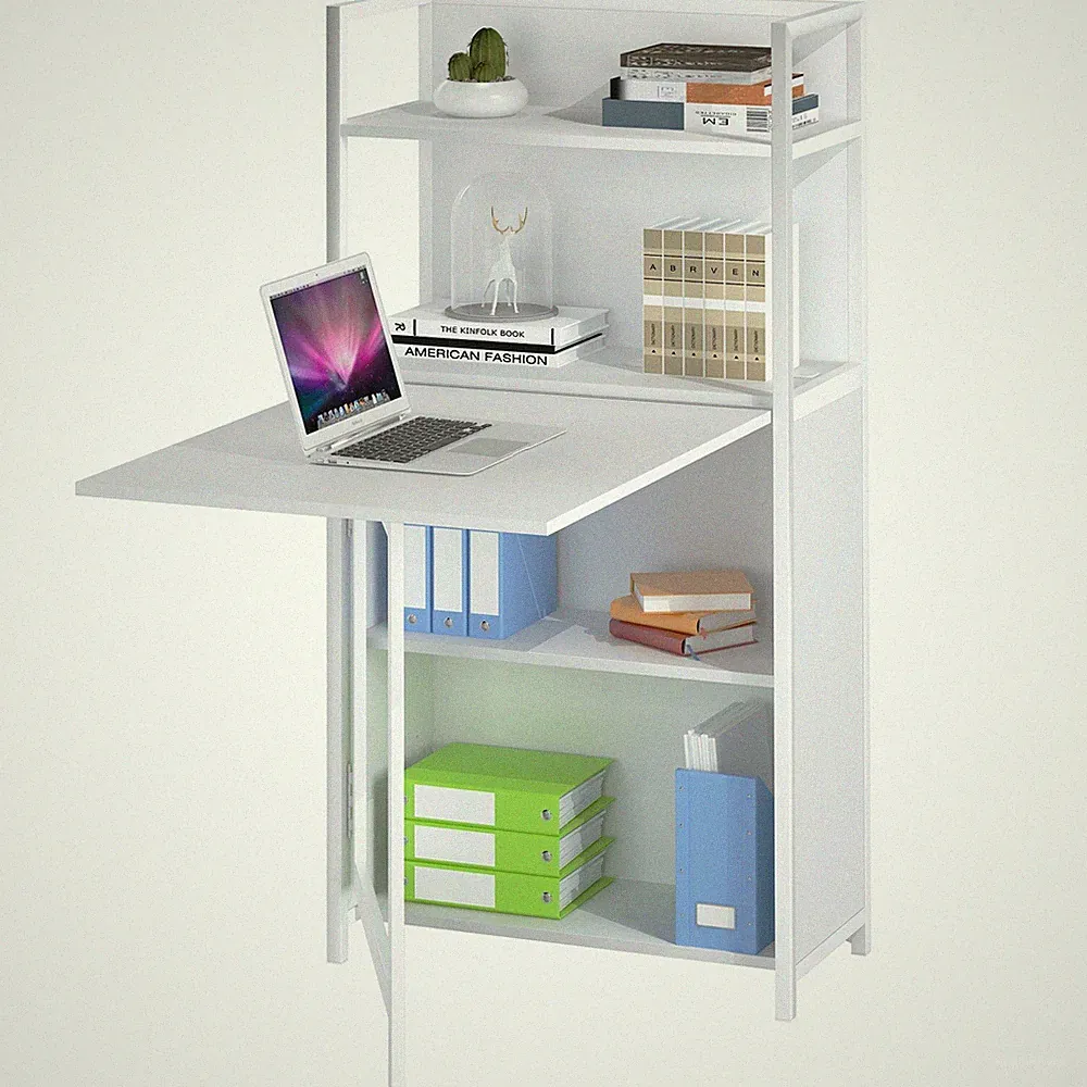 Mod Compact Tisch Schreibtisch Für Computer Weißer Schrank Regal Büro
