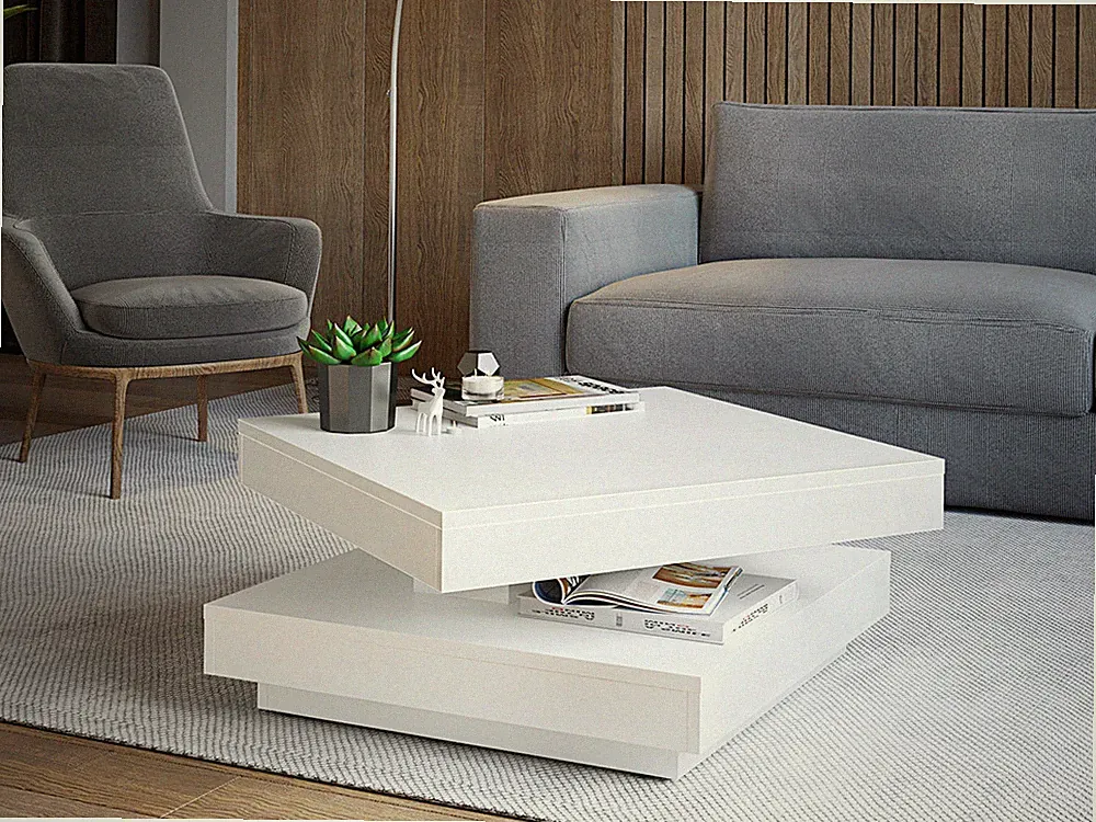Modern Couchtisch Luriso Weiß Modern Form Quadratisich Wohnzimmer Design PR M24