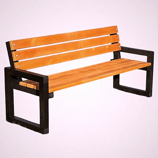 Modern Gartenbank aus massivem Holz
