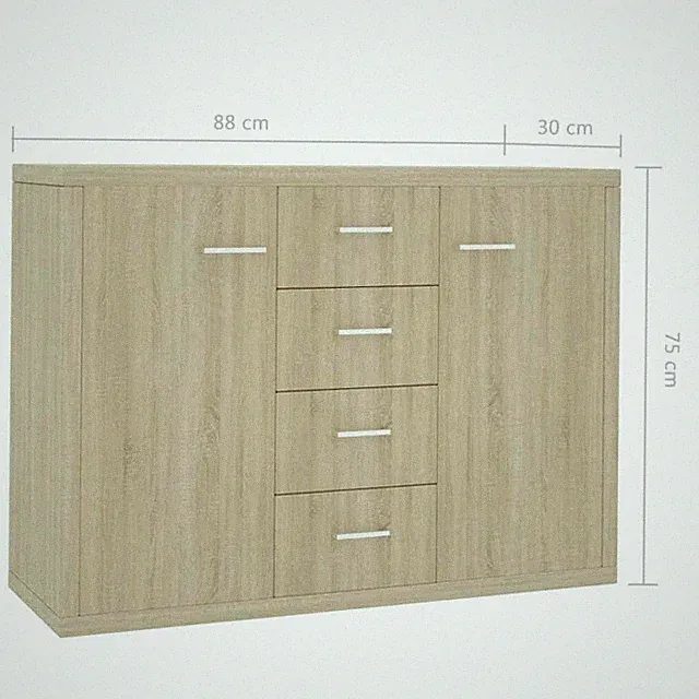 Modern Sideboard Kommode Anrichte 4 Schubladen 2 Türen Mehrzweckschrank Auswahl